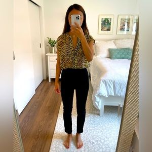 Aqua Leopard Print Blouse